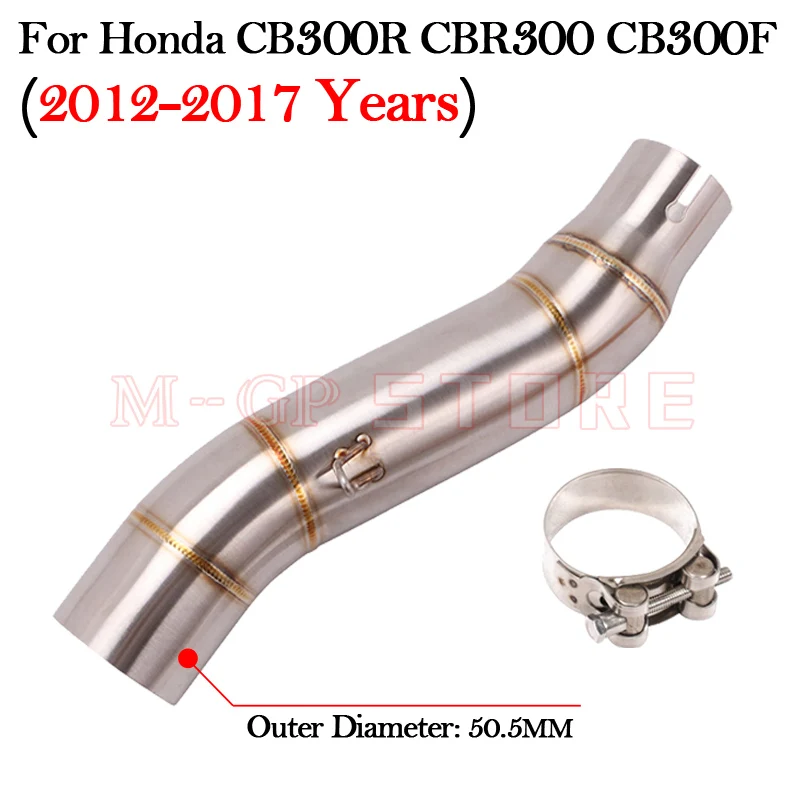 For HONDA CB250R CB300R CBR300 CB300F 2012 13 14 15 16 17 18 19 20 2021 Motorcycle Exhaust Modified Escape Tube Middle Link Pipe - Image 2