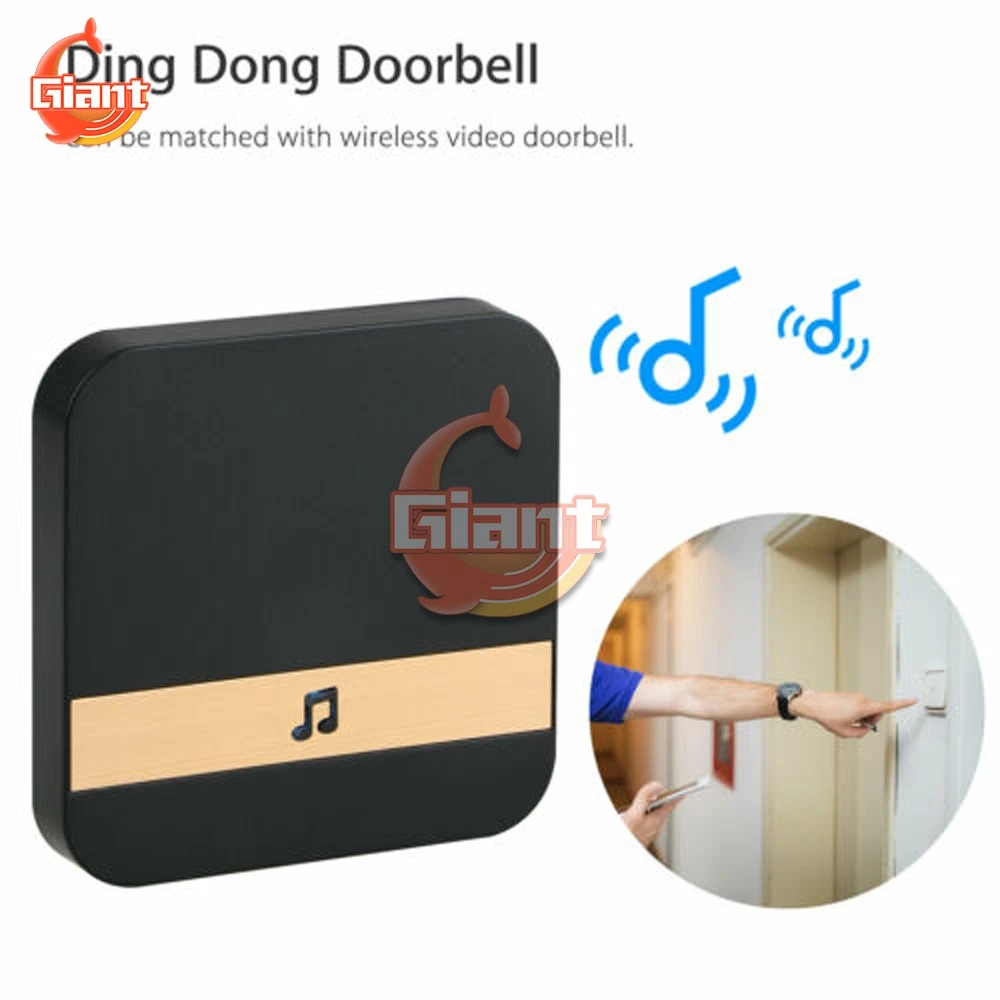 US EU AU Plug Doorbell Receiver Wireless Ding Dong Doorbell Smart Dingdong Machine Door Ring Use with Wireless Video
