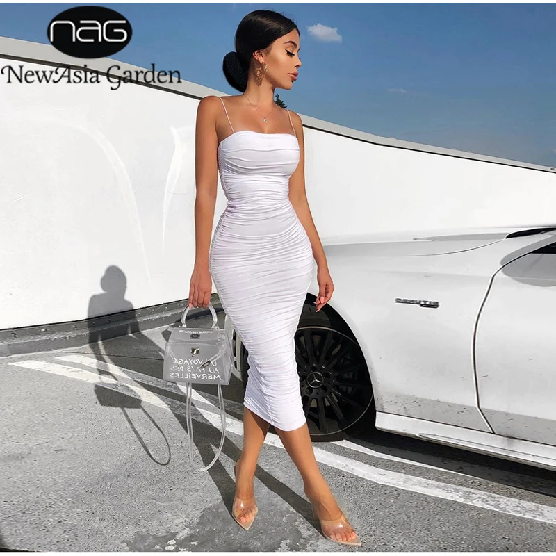 NewAsia 2 Layers White Summer Dress Women 2019 Elegant Ruched Maxi Dress Pink Party Long Dress Sexy Dresses Woman Party Night NewAsia 2 Layers White Summer Dress Women 2019 Elegant Ruched Maxi Dress Pink Party Long Dress Sexy Dresses Woman Party Night