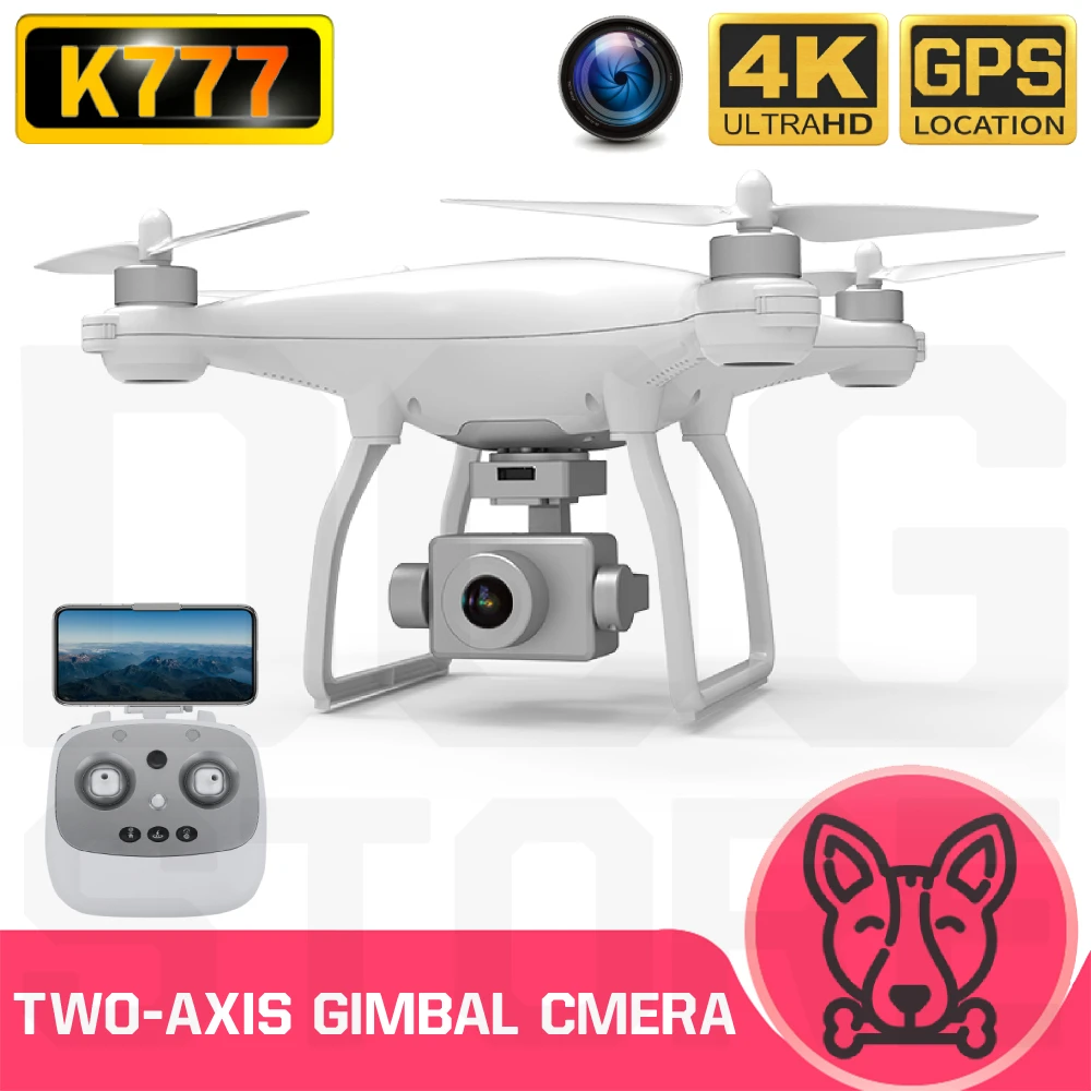 Квадрокоптер K777 с GPS 4K HD 2 осевым стабилизатором Wi Fi 5 ГГц и SD картой|Дроны камерой| |
