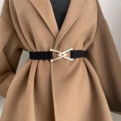 New Triangle Double Buckle Elastic Belts For Women Jeans Girdle Simple and Fashionable Casual All Match Women's Belt Waistband