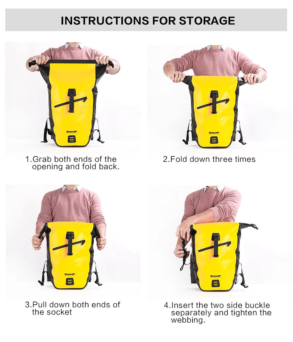 Excellent RHINOWALK Waterproof Bike Bag 27L Travel Cycling Bag Basket Bicycle Rear Rack Tail Seat Trunk Bags bicycle bags & panniers 21