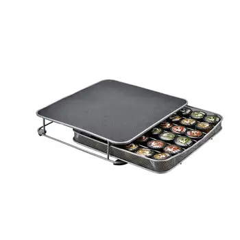 

DINIWELL Metal Coffee Pod Holder Storage Drawer Coffee Capsules Organizer For 36pc Capsules Anti Vibration Non Slip Surface Mesh