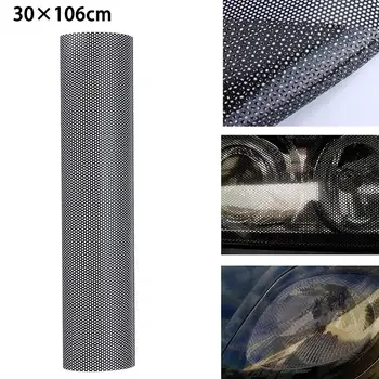 

30x106cm Car Universal Headlight Taillight PVC Perforated Mesh Hollow Film Sticker Auto Light Mesh Film