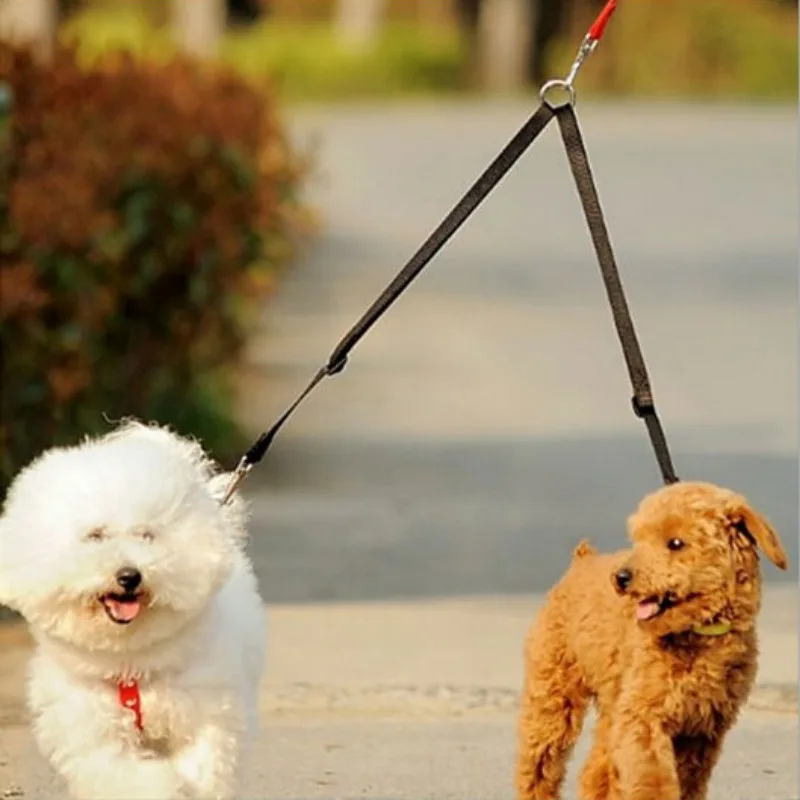 

High-quality Double Multiple Dual Couple 2 Way Two Pet Dogs Nylon Dog Pet Walking Leash Puppy Leads No Tangle Double Leashes