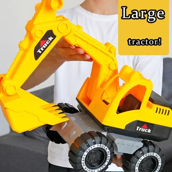 Excavadora de juguete clásica de simulación para bebé, modelo de topadora, Tractor, camión volquete de gran tamaño, regalo para chico