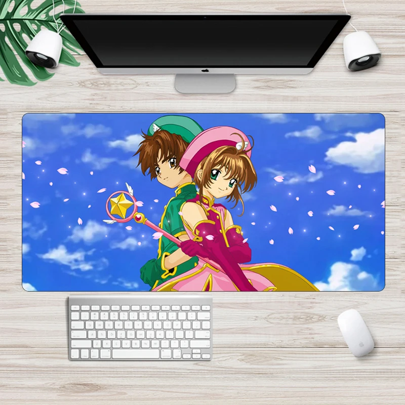 Аниме Cardcaptor Sakura коврик для мыши Скорость геймера 60x30 см прочный большой игровой коврик для мыши фиксирующий край ноутбук Настольный коврик