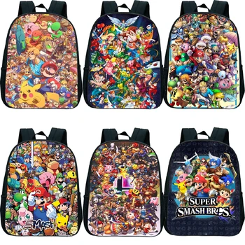 

Girls Boys Toddler Super Mario Smash Bros 12 Inch Children Kindergarten Backpack Small Primary School Backpack Children Book Bag