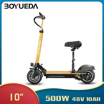 شراءBOYUEDA 10 بوصة 500 واط الذكية للطي الكبار التنقل سكوتر كهربائي بطارية ليثيوم E-سكوتر الرجال النساء التنقل خطوة Patinete