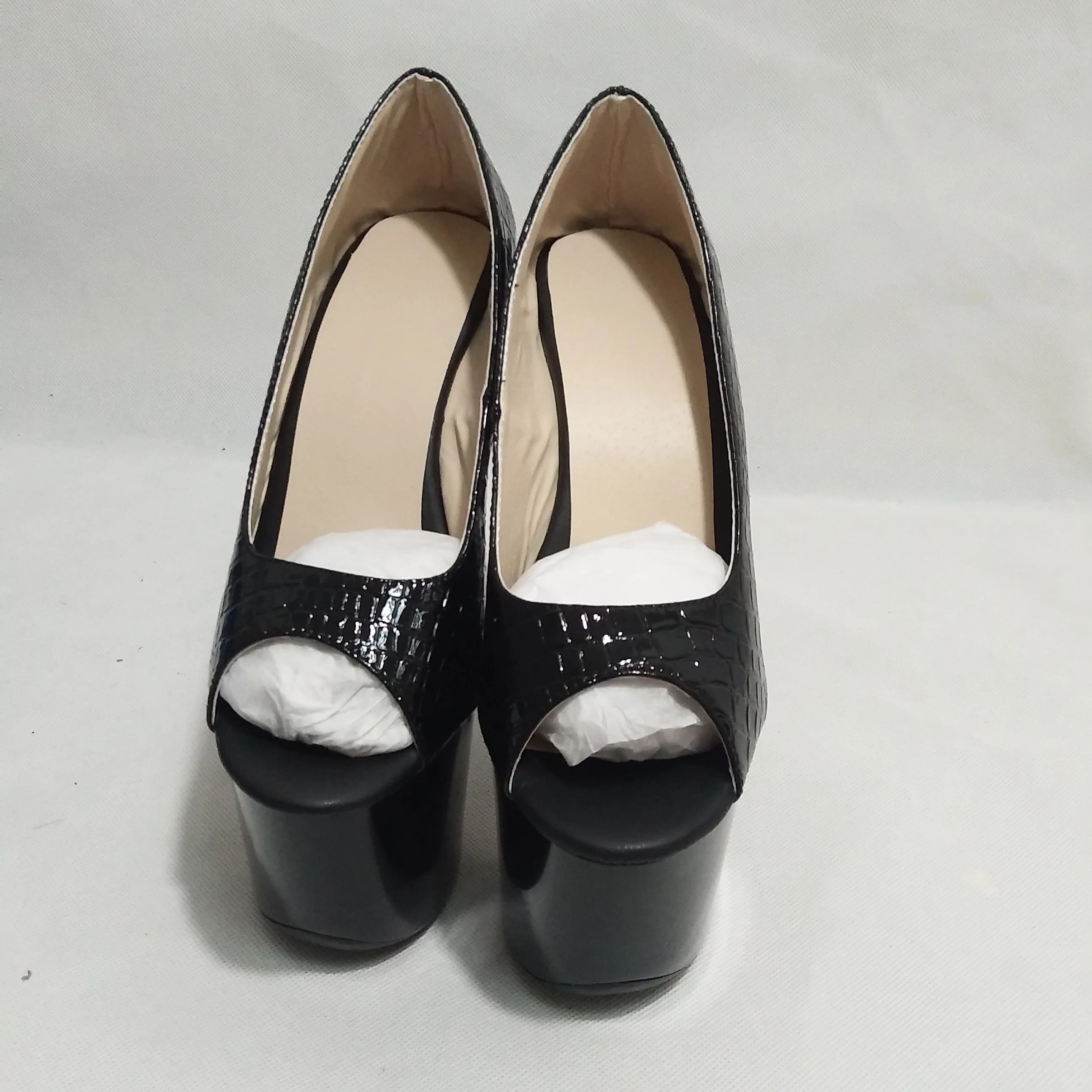 Club super-high heel women's chunky shoes 17-18cm hate sky-high wine glasses and a new style of shallow-mouth Dance Shoes