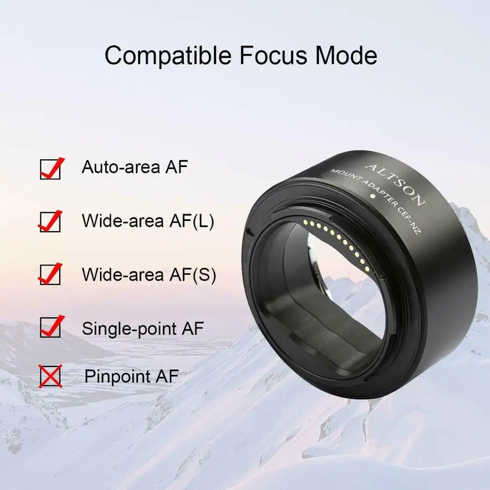 Altson адаптер для карт памяти с автофокусом для Canon eos EF EF-S объектив для NikonZ крепление Z6 Z7 камера CEF-NZ адаптер объектива