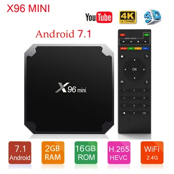 

X96 mini tv box abonnement francias Android 7.1 Smart TV BOX 2GB 16GB Amlogic S905W Quad Core WiFi Media Player Set top Box