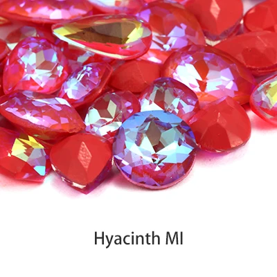 Hyacinth MI Блестящий Бриллиант смешанный цвет K9 Кристалл Diy Стразы для стекла Стразы для ногтевого дизайна украшение для Ремесла Бисер для одежды DIY ювелирные изделия - Цвет: Hyacinth MI