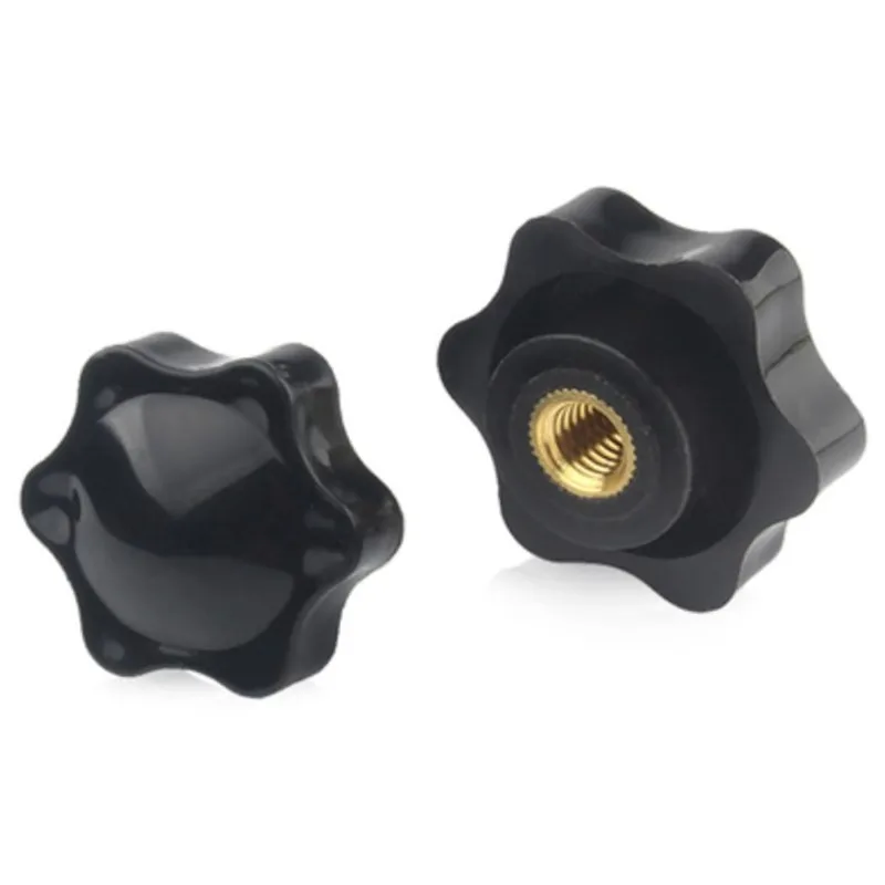5 Stück/Set M4 M5 M6 M8 M10 Plum-Bakelit-Handspannmutter mit Griff, Sternförmige Mechanische Schwarze Rändelmutter – Detail 4