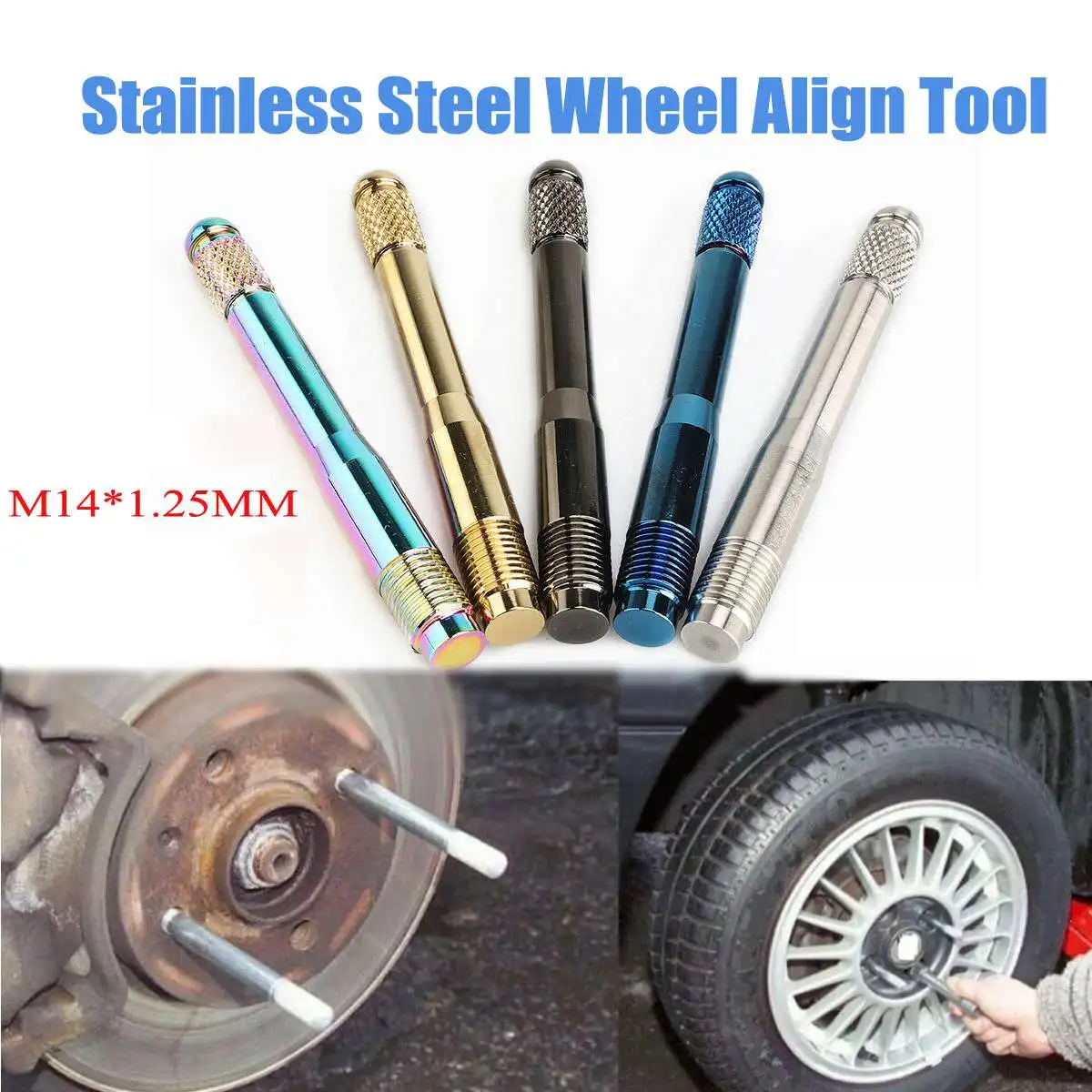 

Wheel Alignment Tool Locating Pin M14*1.25 Wheels Change Tool Car Spare Parts Positioning Pin Thread Stud Car Tire Accessories