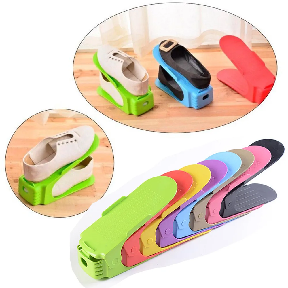 

Newest Creative Plastic Shoes Rack Organizer Space-Saving Storage Multi-Colors Adjustable beautiful Skip-proof durable shoe rack