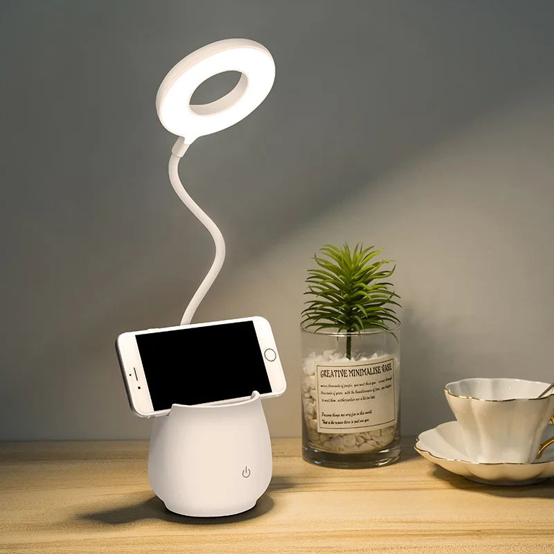 

Multi-function Pen Container Light Eye-caring Rechargeable Desk Lamp Stepless Dimming for Students