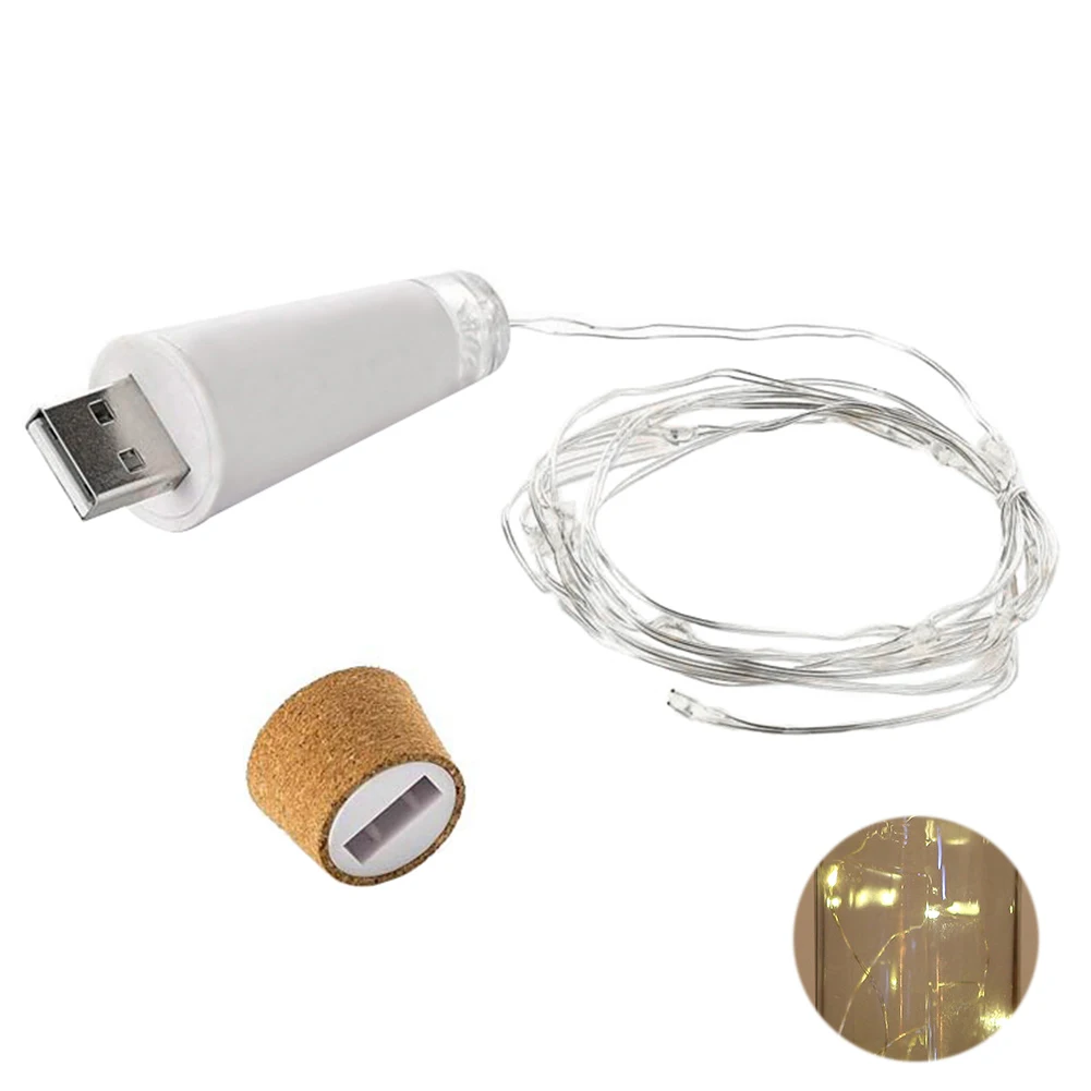 Перезаряжаемый медный проволочный светильник с 15 светодиодами USB лампа для