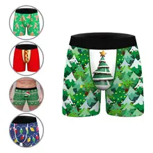 

Great Boxers 3D Print Snowflake Skin-friendly Slim Festive Christmas Boxers Christmas Underwear Christmas Boxers