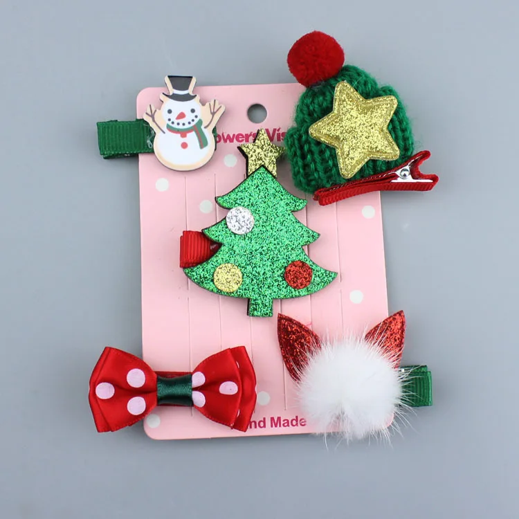 Детские заколки, аксессуары для волос на Рождество, набор для маленьких девочек, норковая корона, головной убор, повязка на голову для девочек, заколка для малышей