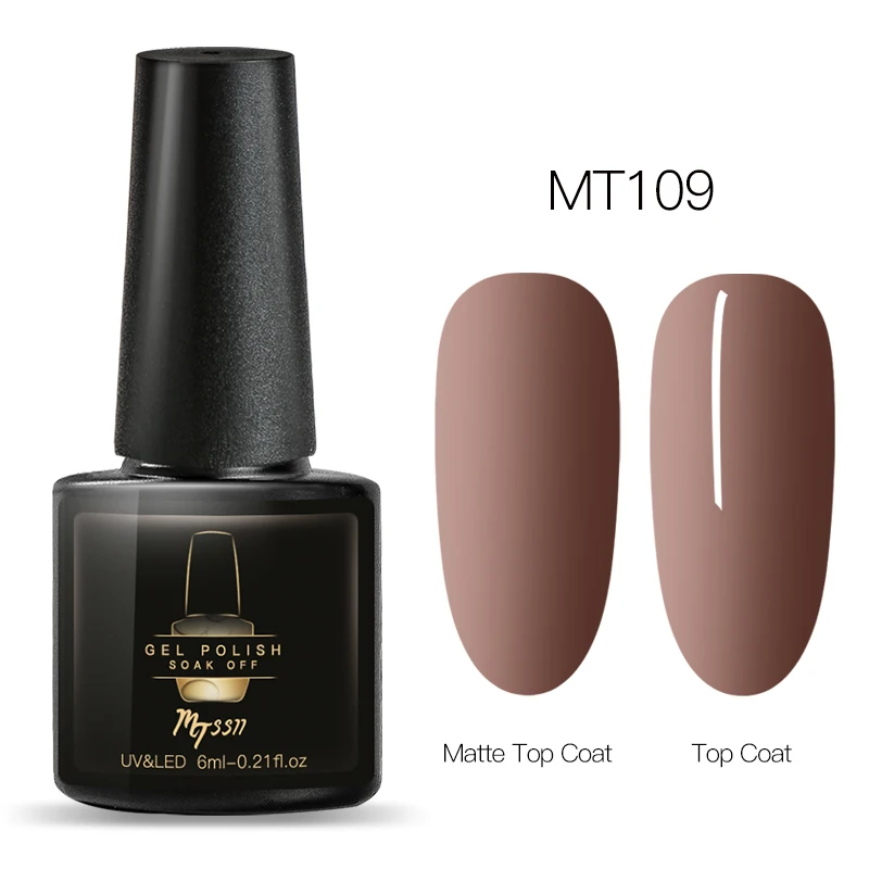 Mtssii 6 мл матовый Гель-лак замачиваемый УФ-светодиодный лак стойкий серый чистый цвет для ногтей УФ-Гель-лак для ногтей DIY Art Design - Цвет: BS04824