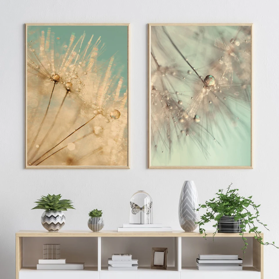 Dandelion flower Landscape Wall Art Canvas Poster Natural Minimalist Print Painting Wall Pictures for Living Room Home Decor