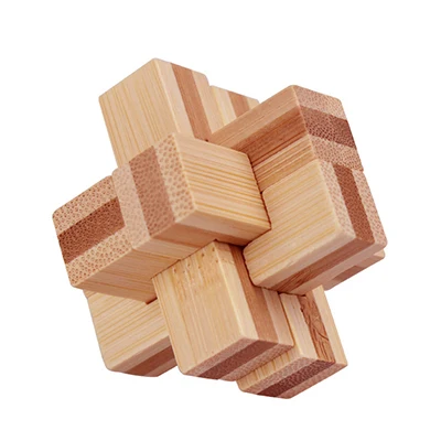 Kong Ming Luban Lock 3D Bamboo Brain Teaser Puzzle Toy - Educational Gift