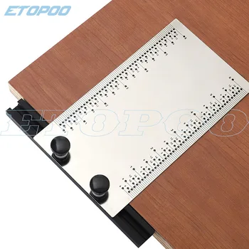 

etopoo Imperial Porous Feet Stainless Steel Belt Base Multi-functional Woodworking Lineation Ruler DIY Planning Line Mortise and