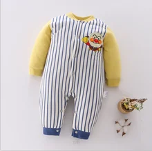 ベビーロンパース服新生児の少年少女の厚いロンパース幼児ジャンプスーツ綿の服冬服暖かいかわいい服(China)