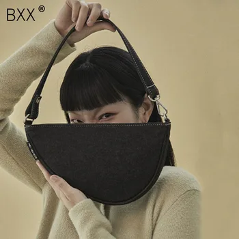 

[BXX] New Designer Solid Color Shoulder Bags For Women 2020 Small Messenger Crossbody Bag Lady Fashion Handbags And Purses HI830