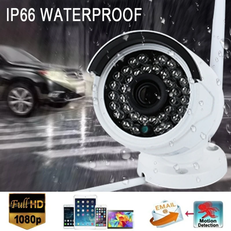 Wifi наружная ip-камера 1080P 720P Водонепроницаемая 2.0MP беспроводная камера безопасности металлическая двухсторонняя аудио запись на карту tf P2P пуля