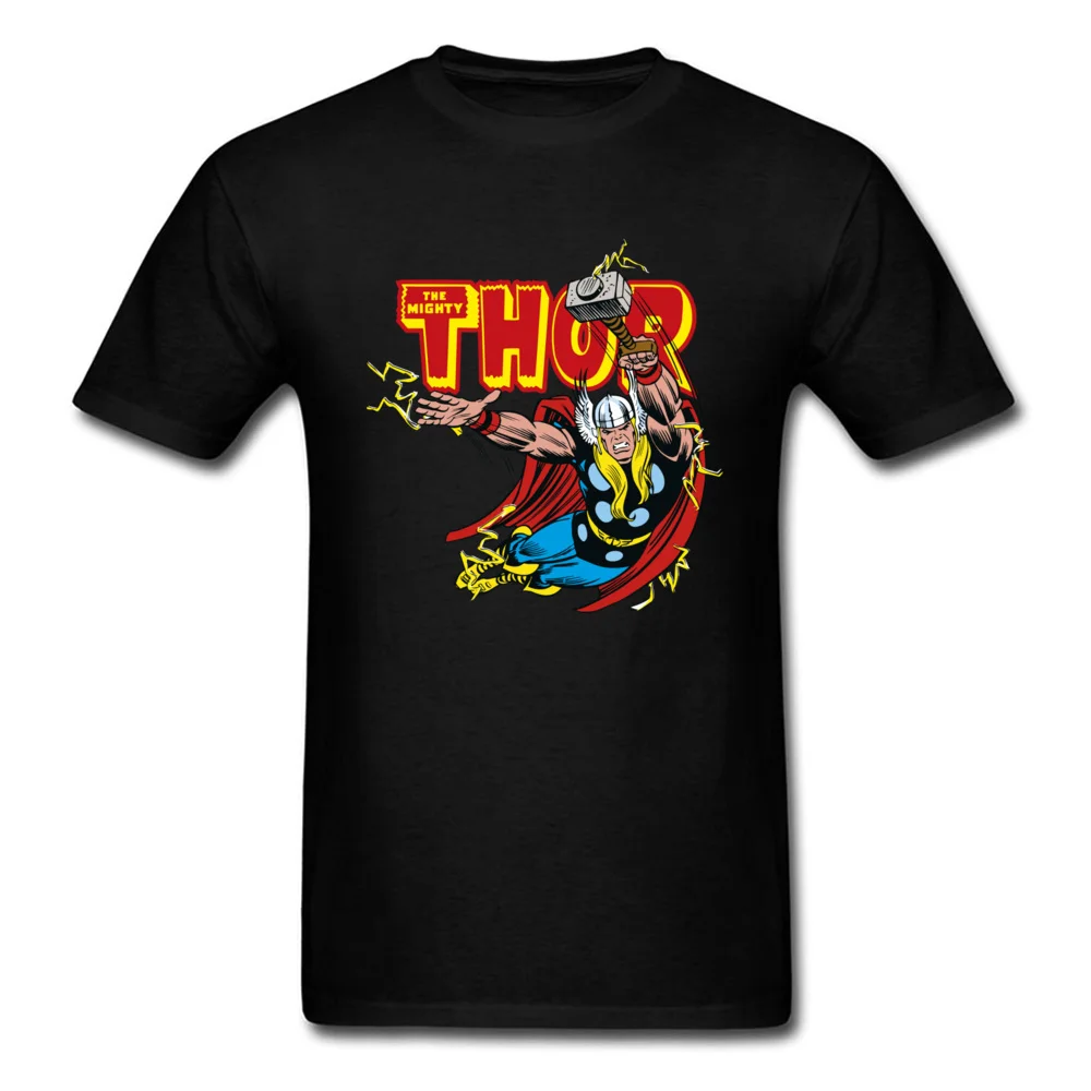Thunder Hit Thor футболка комикс Мужская винтажная одежда футболки 80S крутые мультфильм