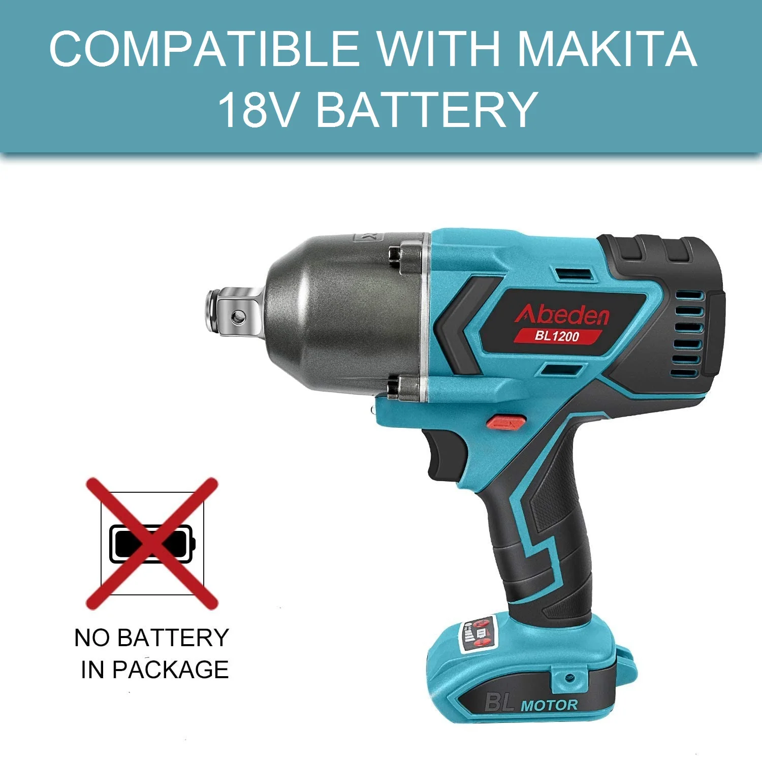 PROD 1005002086307608 Abeden 1200 N.M Torque Electric Impact Wrench for
Makita 18V Cordless Socket Wrench High Torque 3/4 Car Power Tools