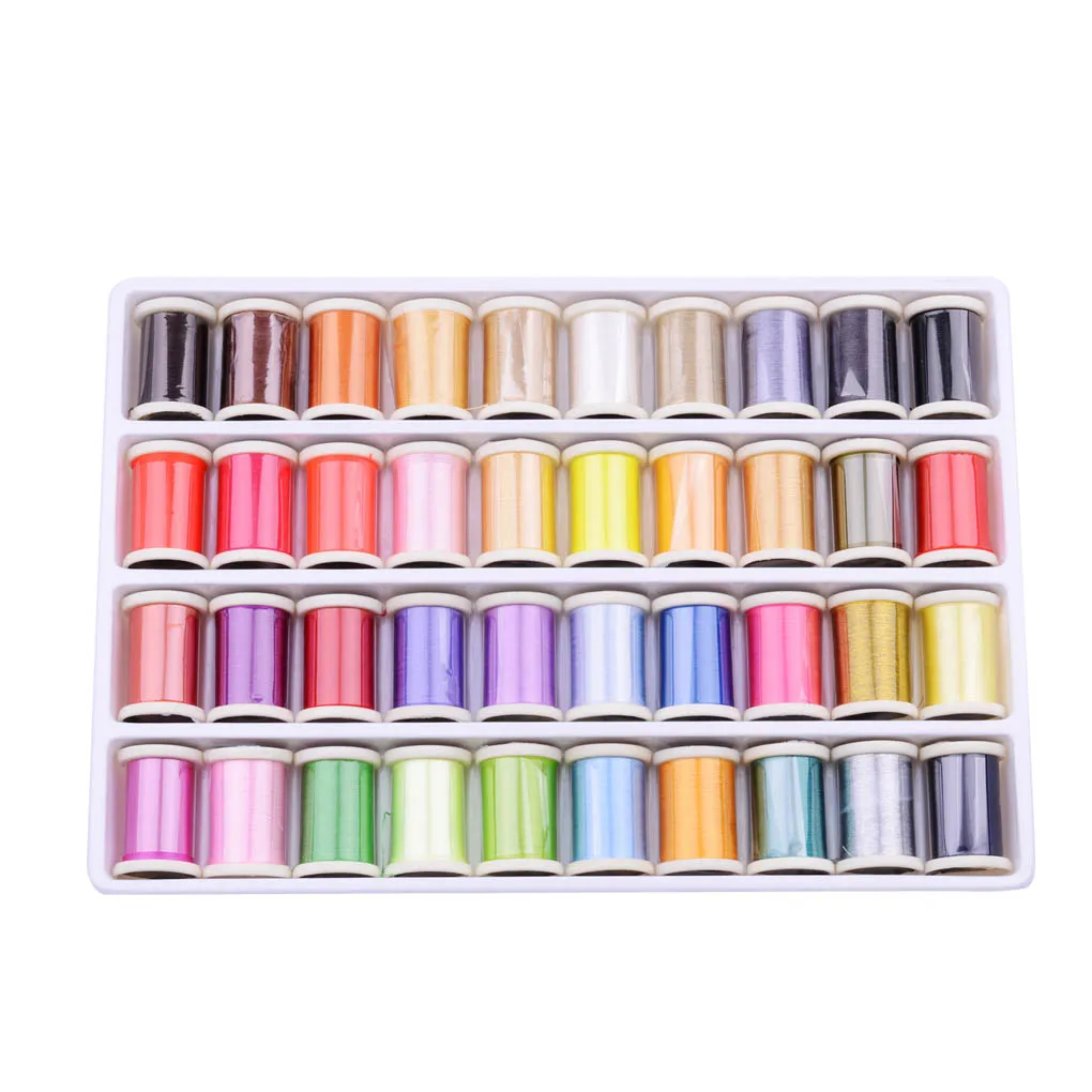 40 Colors 50 цветов Набор нитей для шитья ручная вышивка нитки для швейной машины полиэфирное стеганое Ручное шитье шнур - Цвет: 40 Colors