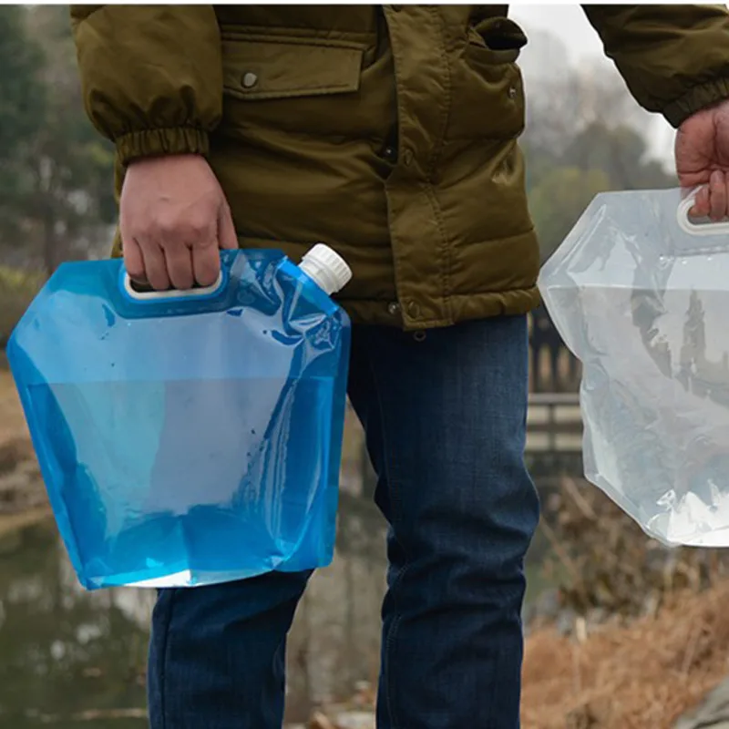 

3L 5L10L Portable Collapsible Water Bag Outdoor Camping Bucket Reservoir Foldable Hands Hold Water Survival Container