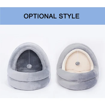 

Cat Dog Kennel Semi-Closed Sleep Bed Soft Warm House Nest Pet Supplies JAN88