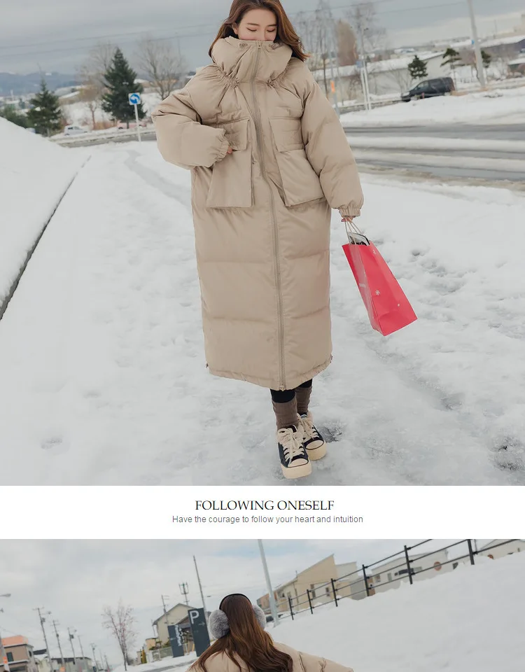 Основные большие товары зимняя новая стильная женская одежда в Корейском стиле плотная длинная одежда с хлопковой подкладкой