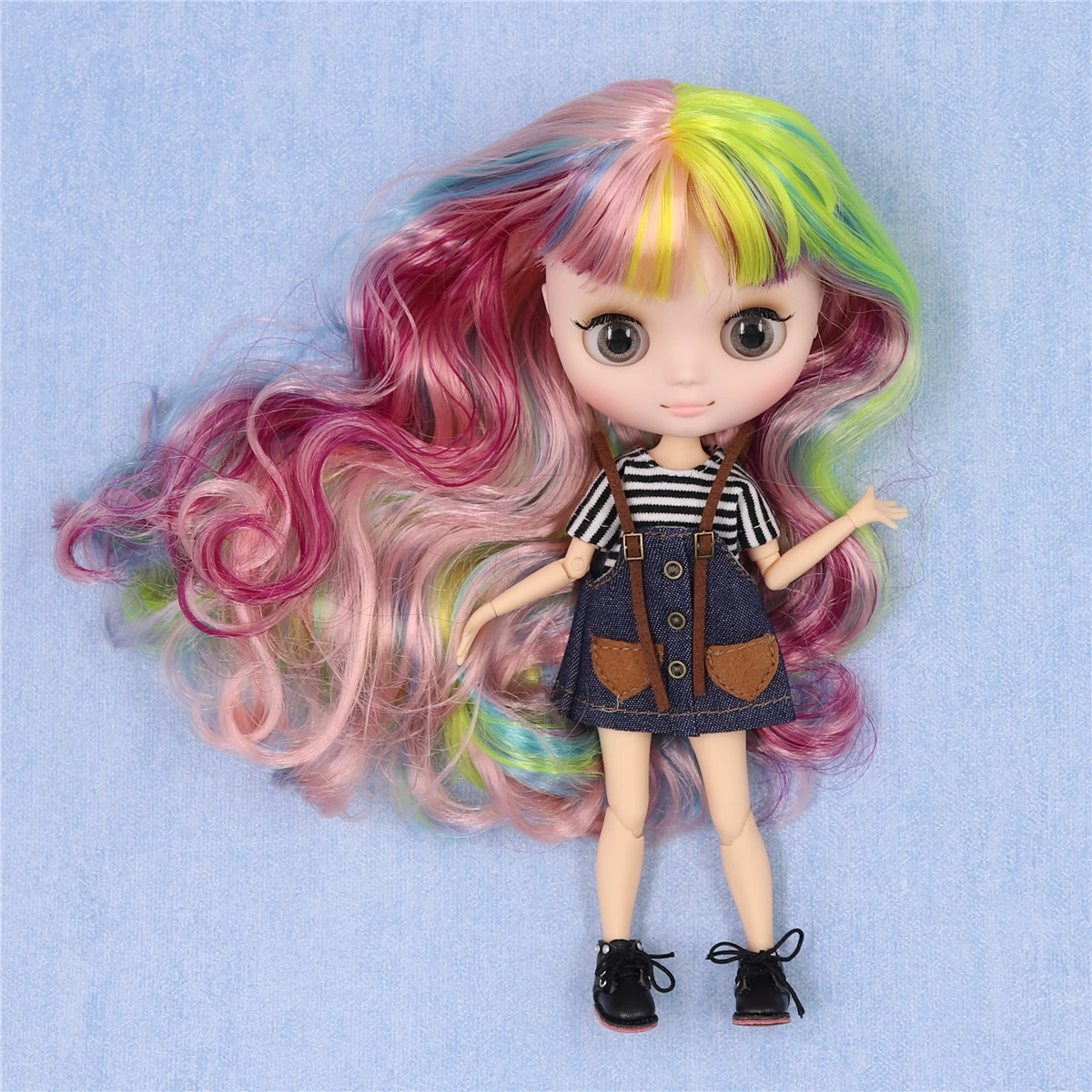 

ICY DBS blyth middie doll 1/8 BJD matte face glossy face colorful hair Multi-colored hair joint body 20cm anime toy girls gift