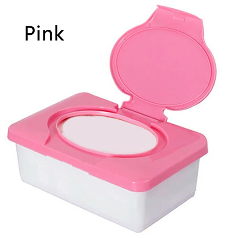 Napkin Container Plastic Paper Towel Boxes Eco-friendly Wipe Press Pop-up Design Box Daily Useful Home Tissue Holder Accessories - Color: Pink