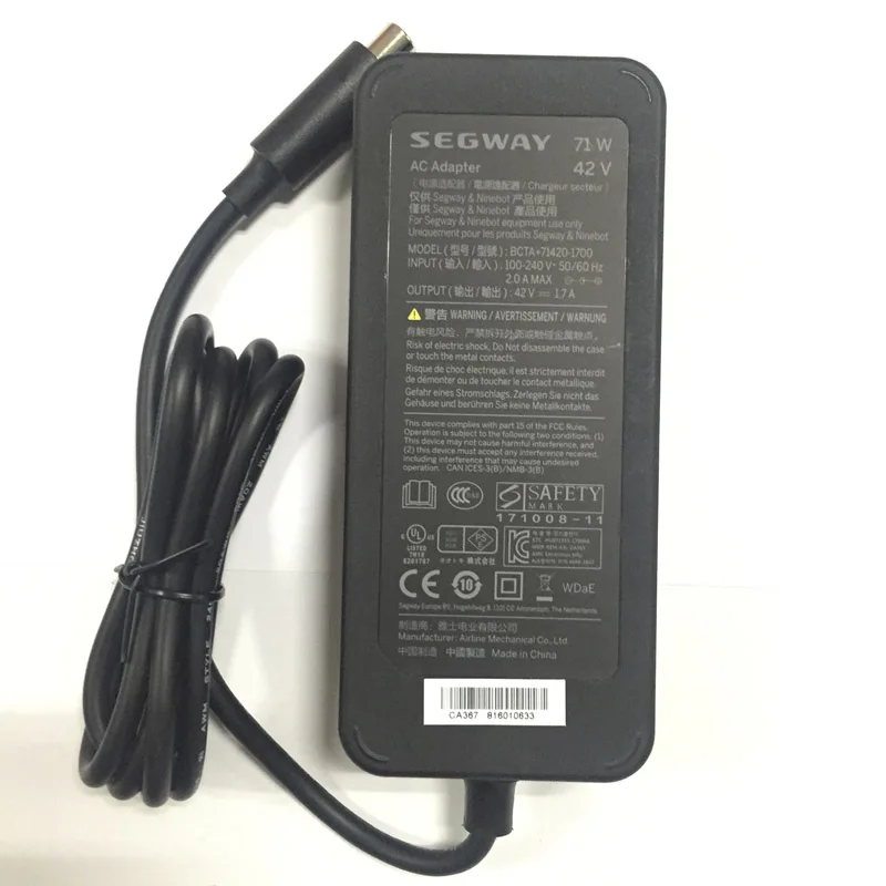 Зарядное устройство для Xiaom Mijia M365 Электрический скейтборд зарядное устройство 42 в 1.7A США штекер для Ninebot скутер ES1 ES2 зарядное устройство