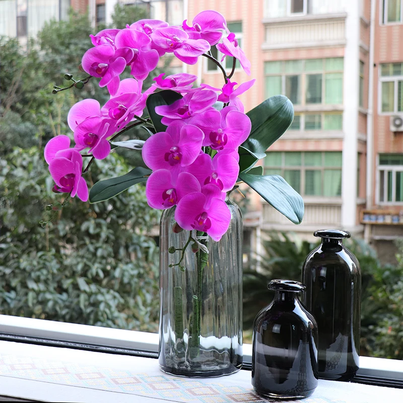 Grandes fleurs d'orchidées artificielles blanches en latex, impression 3D,  sensation de main, simulation de fleur d'orchidée pour la maison,  décoration de mariage - AliExpress