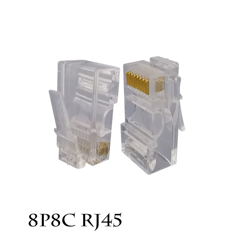 100/50/20 шт. 8P8C RJ45 адаптер с супер кристальной головкой неэкранированная 8Pin кристальная головка сетевой кабель вилка