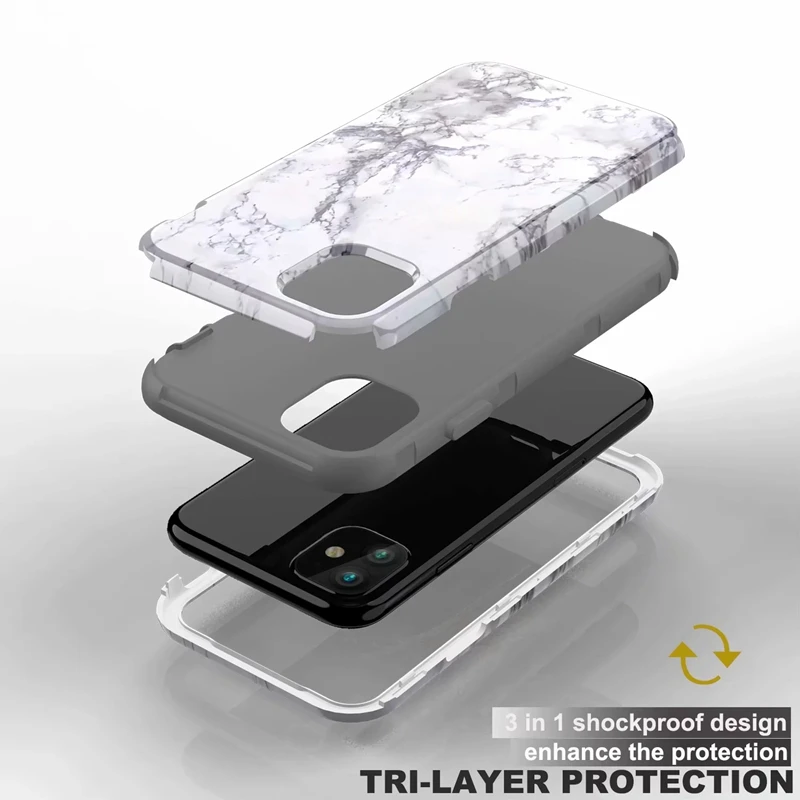 Мраморный противоударный чехол для Iphone 11 Pro Max XS XR X 8 7 6 5 Броня гранит Гибридный рок жесткий чехол для телефона PC+ TPU 3 в 1 50 шт