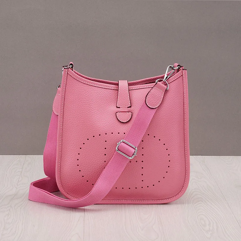 Cherry Pink28CM Новые сумки из натуральной кожи женские сумки-мессенджеры Дизайнерские повседневные женские сумки через плечо - Color: Cherry Pink28CM