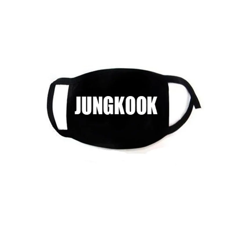 Черно-белая хлопковая Пылезащитная маска для лица Kpop Bangtan для мальчиков с надписью «V» «JIN» «JIMIN» jungkook suga для женщин и мужчин