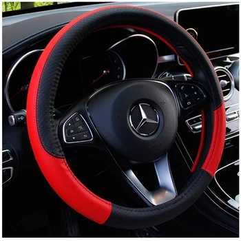 

Sport Car Steering Wheel Cover Universal 38CM wheel covers Car Inter Accessories pu Leather Auto Steering Covers