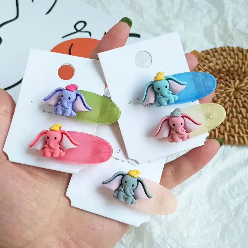19 シンプルなかわいいダンボ女の子子供前髪クリップカラフルな透明エッジクリップヘアクリップオンライン有名人の髪アクセサリーギフト Hair Jewelry Aliexpress