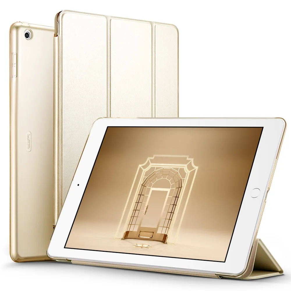 Чехол для iPad 9,7, ESR Yippee цвет из искусственной кожи+ ультра тонкий светильник вес PC задняя крышка чехол для iPad новая модель - Цвет: Champagne Gold