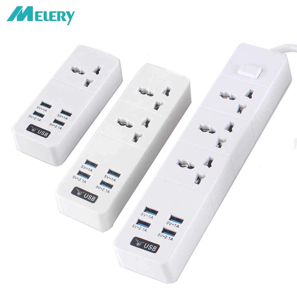 Несколько Мощность полоса 1/2/3 переменного тока с универсальным гнездом USB