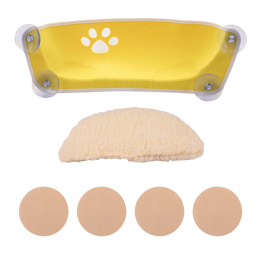  Soft And Comfortable Cat Hammock Pet Window Bed Bed Mount Window Pod Lounger Suction Cups Warm Bed 